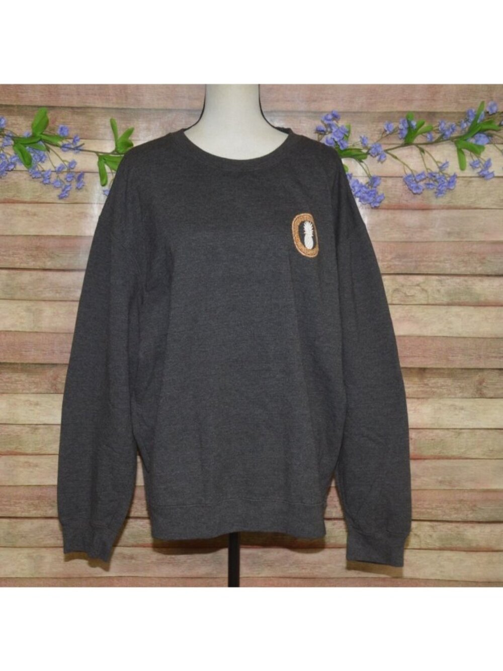 Simply Southern Gray XXL Sweatshirt Cheetah Print Pineapple Graphic Cozy Casual